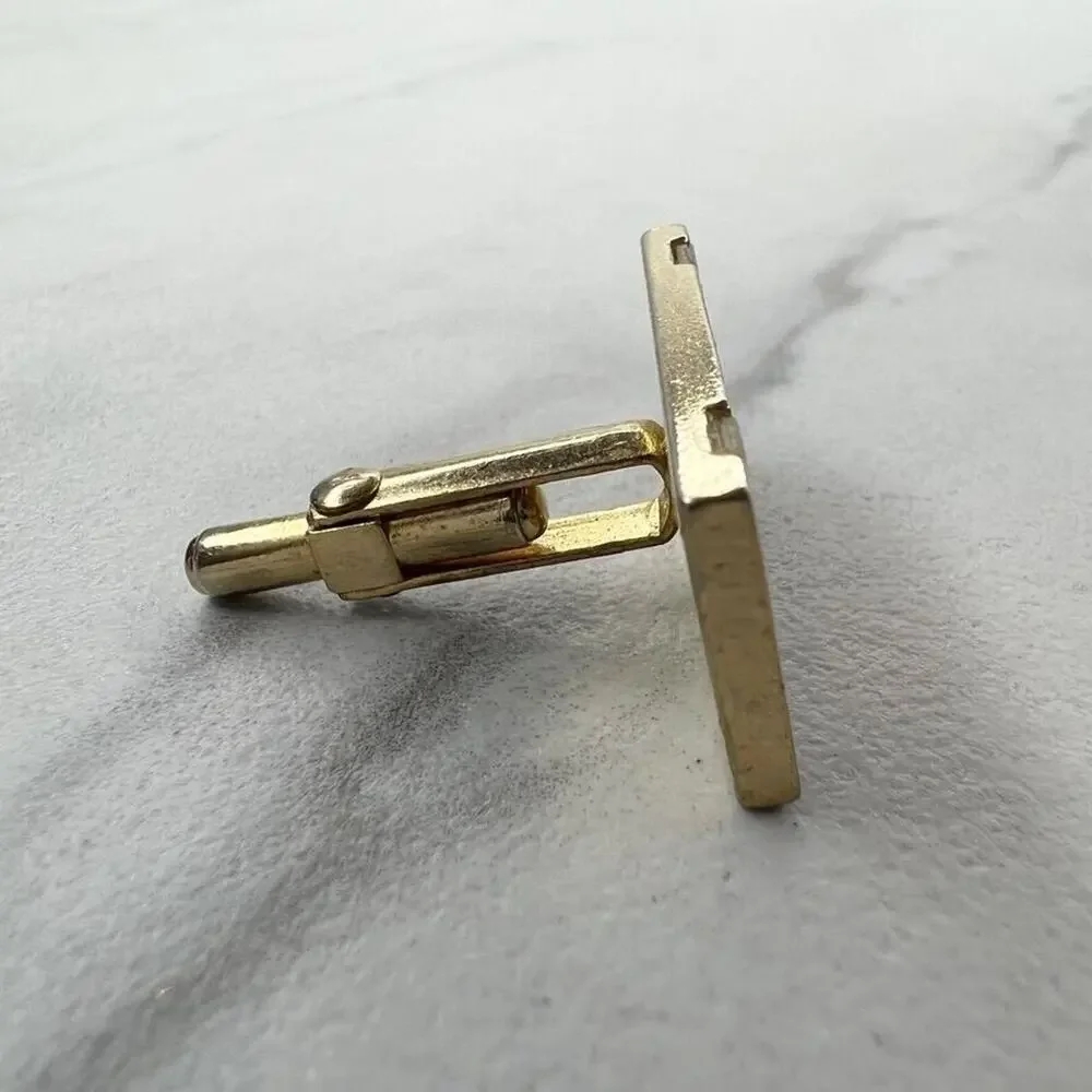 Vintage Gold Tone Mother of Pearl Inlay Single Cufflink